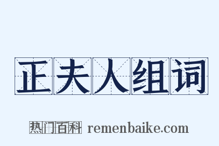 正夫人组词是什么意思的图片